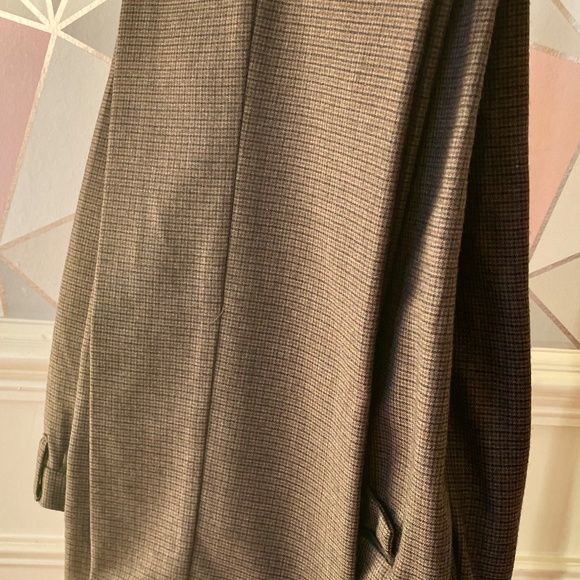 Next Mens 34 Formal Suit Dress Pants / Trousers Check Tapered Brown - Li… - Picture 8 of 13